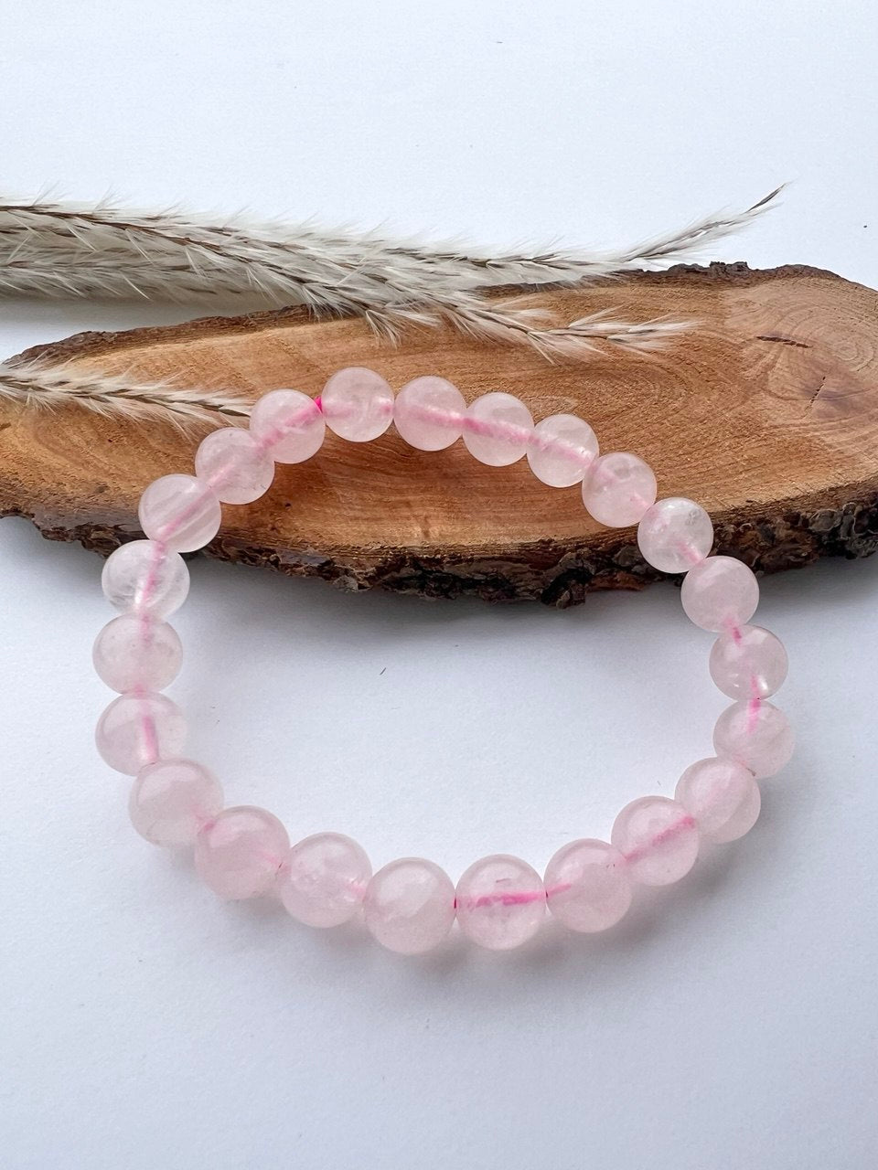 Bracciale di Quarzo Rosa a Sfere: Eleganza in Diverse Misure