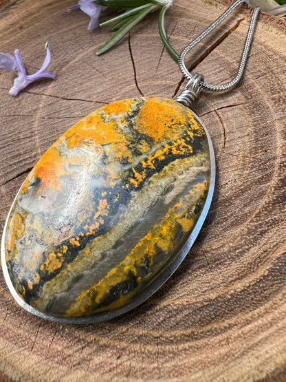 Collana con Diaspro BumbleBee dall' Indonesia - Diaspro Calabrone
