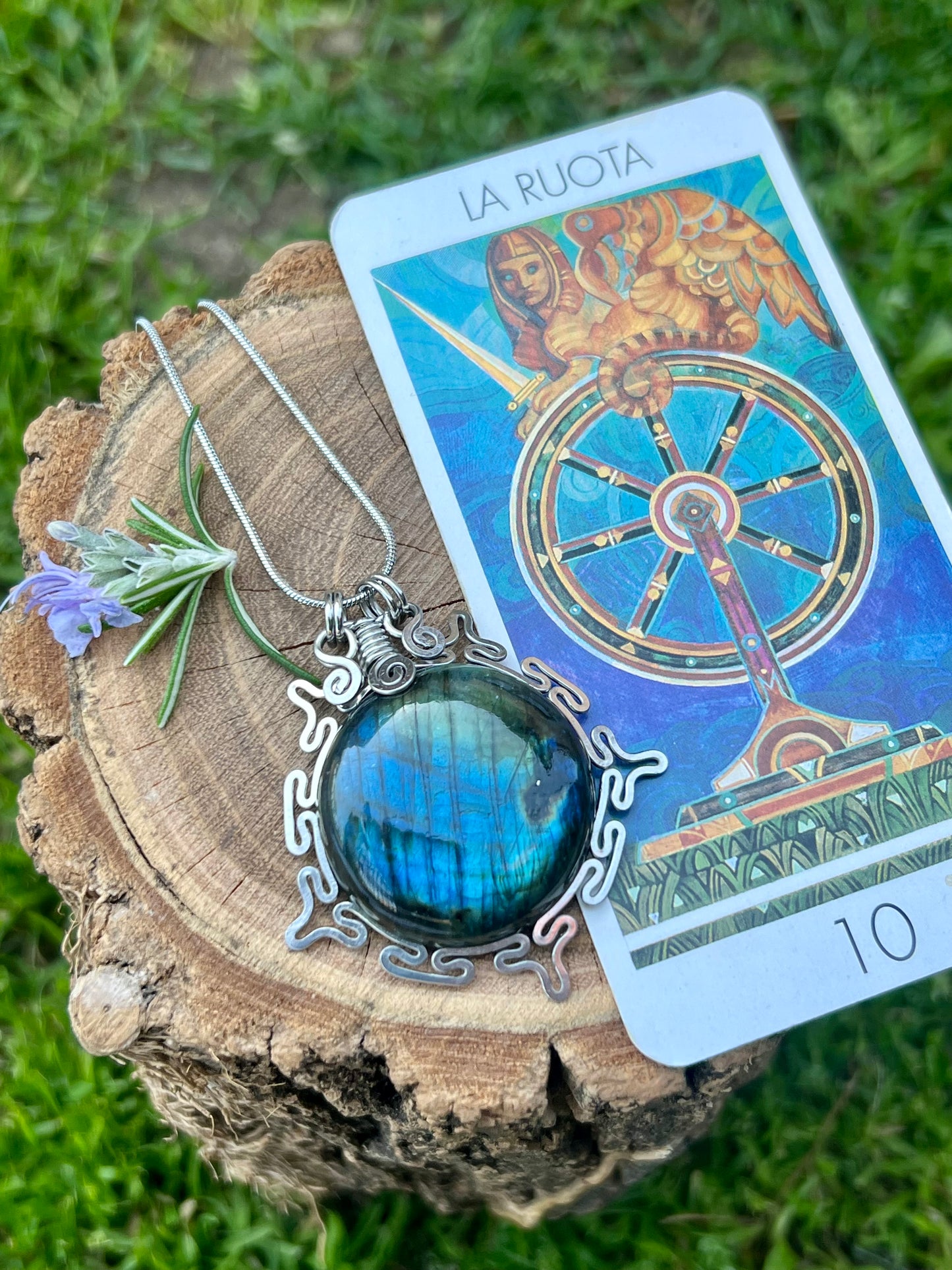 Medaglione con Labradorite - Aurora celeste