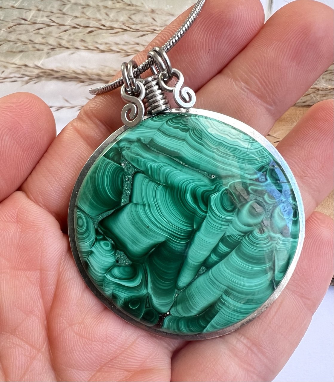 Collana con Malachite alta qualità - Collana Malachite Floresta