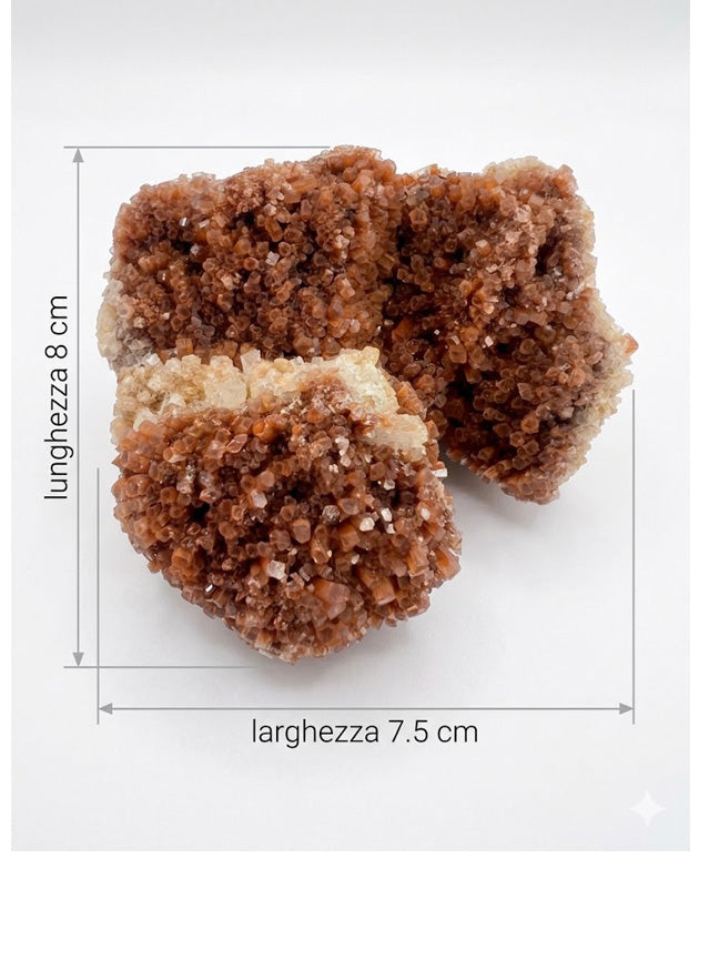 Splendido Cluster di Aragonite Bruna a Crescita Esagonale – 258g