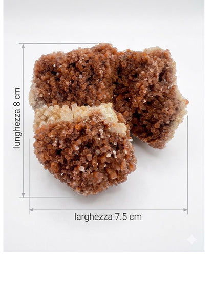 Splendido Cluster di Aragonite Bruna a Crescita Esagonale – 258g