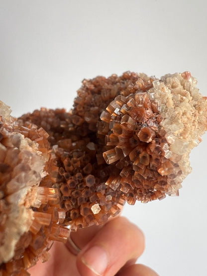 Splendido Cluster di Aragonite Bruna a Crescita Esagonale – 258g