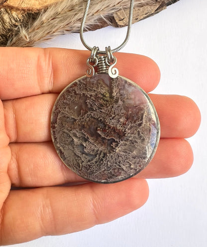 Collana di Agata muschiata indonesiana - Giardino incantato