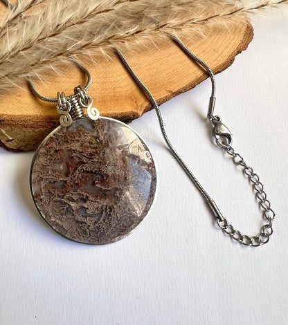 Collana di Agata muschiata indonesiana - Giardino incantato