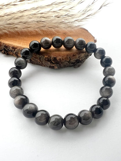 Bracciali di Ossidiana a Sfere: Eleganza in Diverse Misure