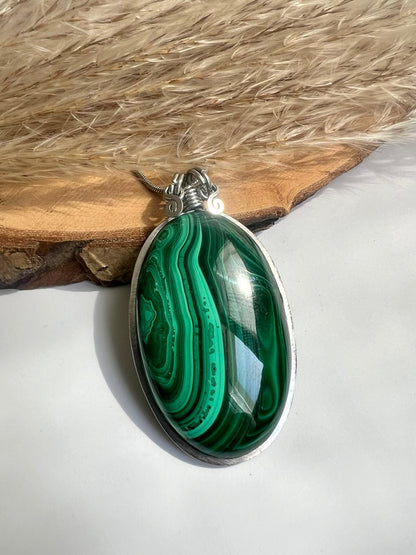 Collana con Malachite alta qualità - Collana Malachite vortice