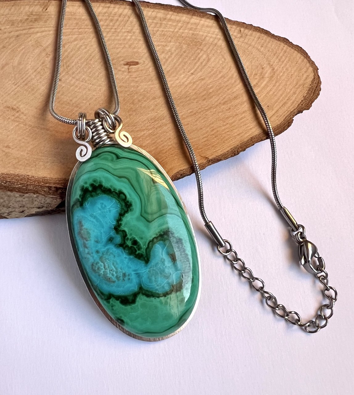 Ciondolo Malachite & Crisocolla (Malacolla)