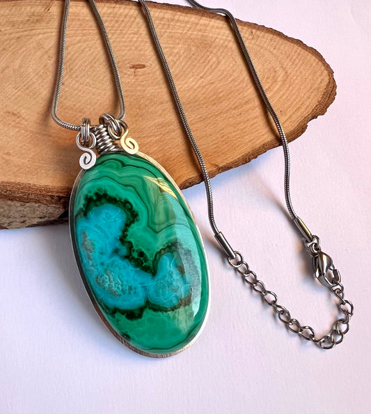 Ciondolo Malachite & Crisocolla (Malacolla)