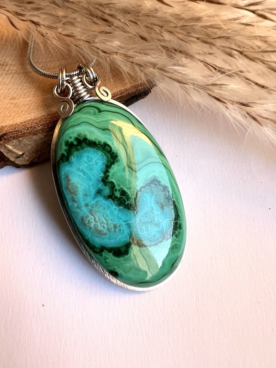 Ciondolo Malachite & Crisocolla (Malacolla)