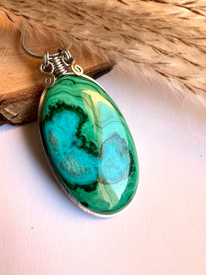 Ciondolo Malachite & Crisocolla (Malacolla)