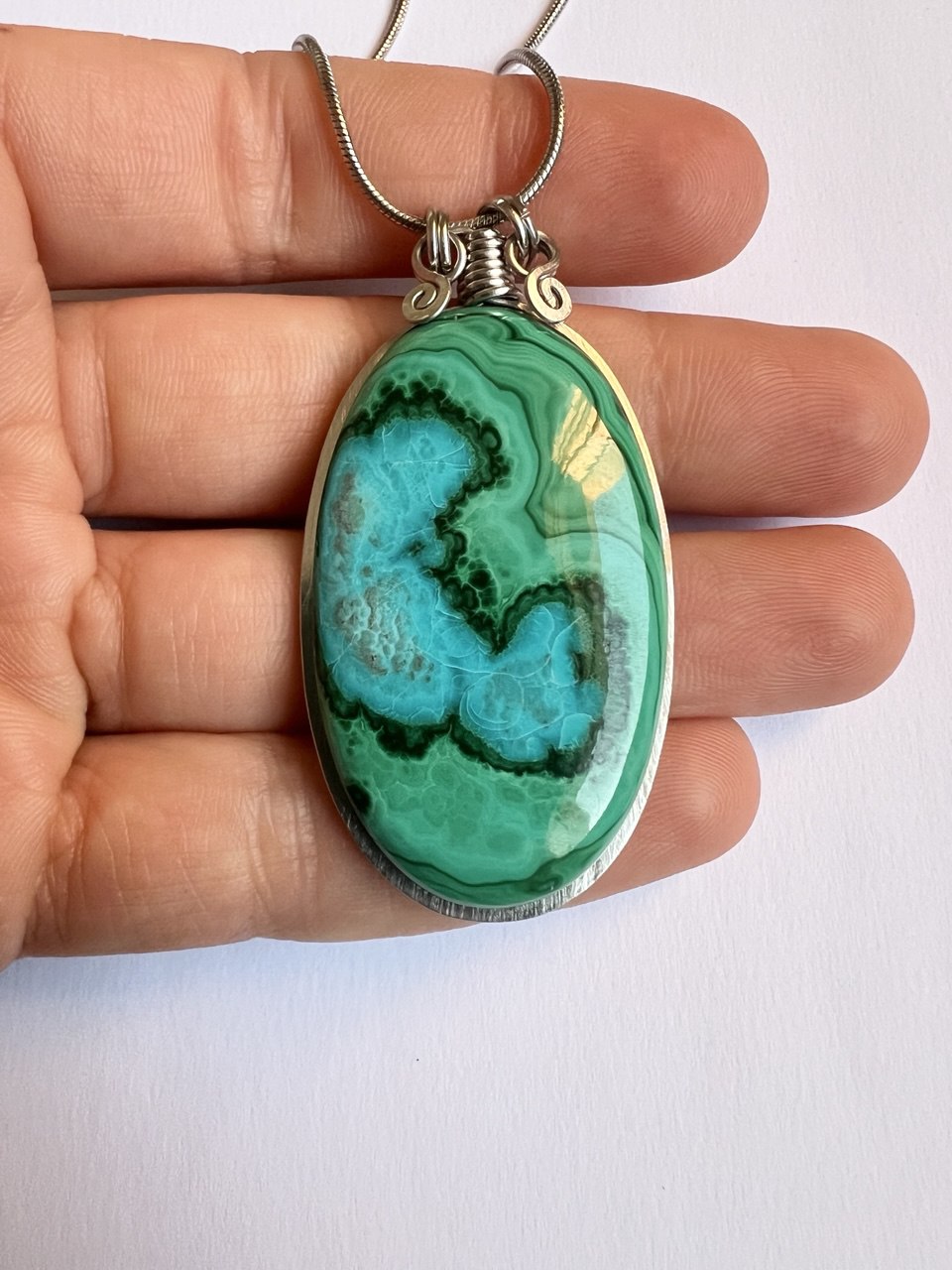 Ciondolo Malachite & Crisocolla (Malacolla)