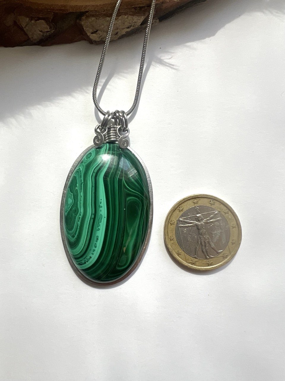 Collana con Malachite alta qualità - Collana Malachite vortice