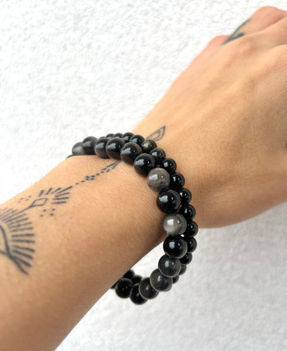 Bracciali di Ossidiana a Sfere: Eleganza in Diverse Misure