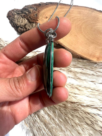 Collana con Malachite alta qualità - Collana Malachite vortice