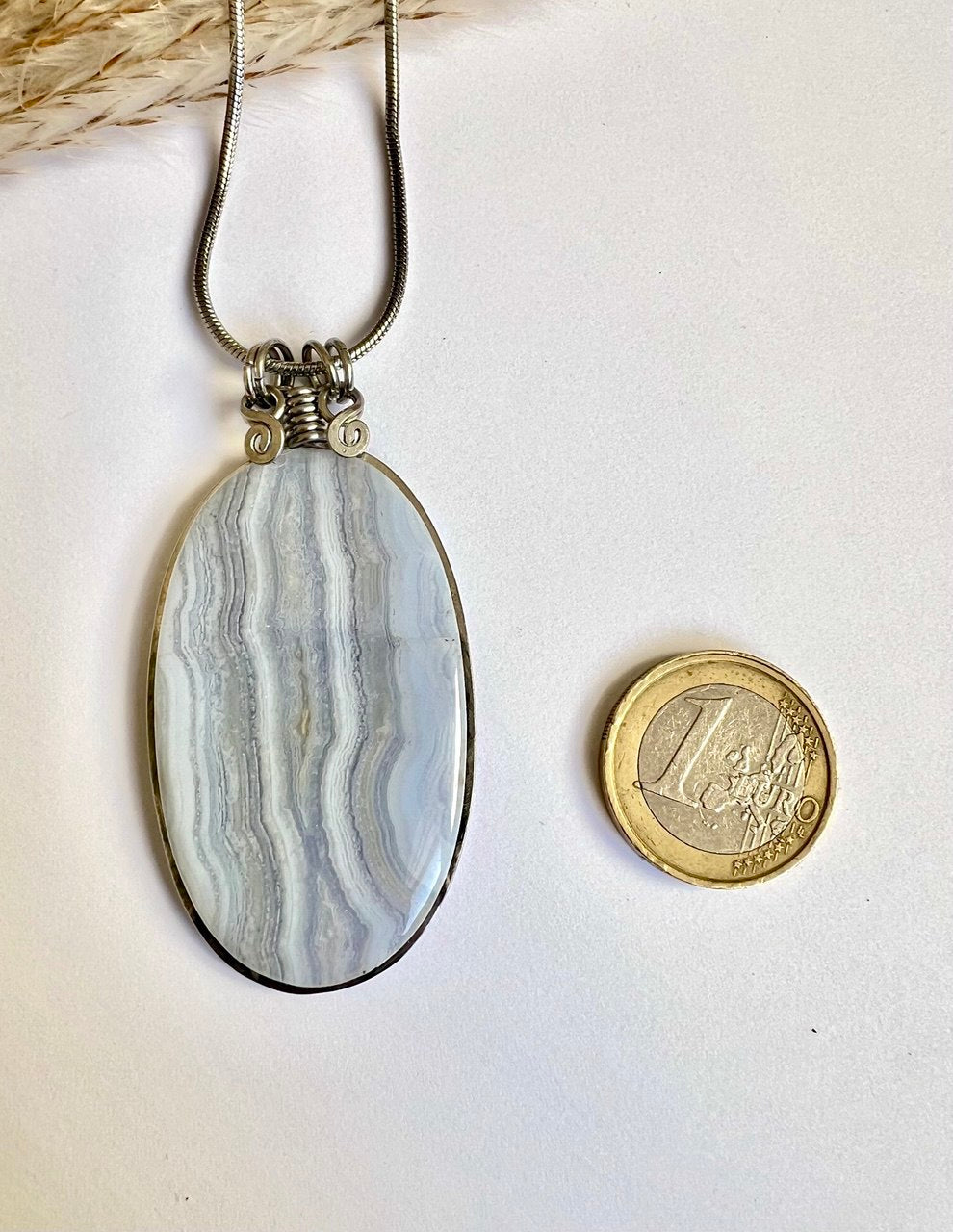 Collana in Calcedonio naturale - Velature di  Cielo
