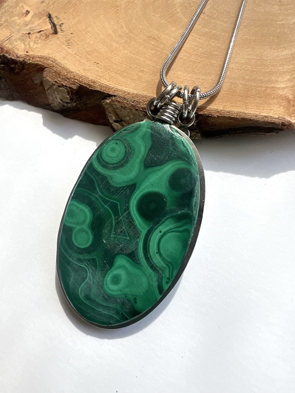 Collana con Malachite alta qualità - Collana Malachite vortice