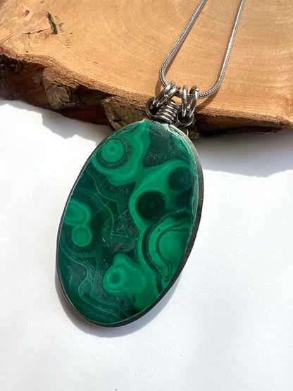 Collana con Malachite alta qualità - Collana Malachite vortice