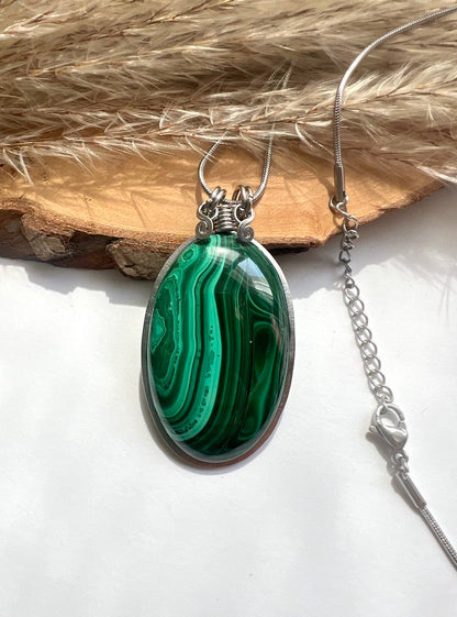 Collana con Malachite alta qualità - Collana Malachite vortice