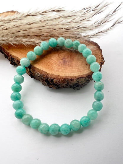 Bracciale di Amazzonite a Sfere: Eleganza in Diverse Misure