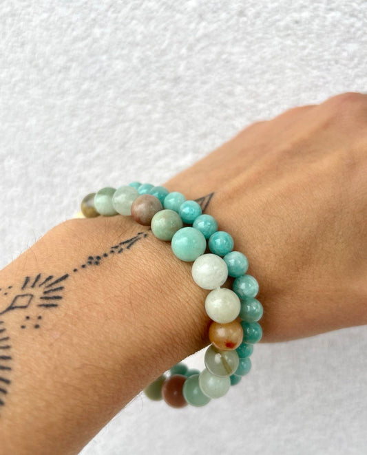 Bracciale di Amazzonite a Sfere: Eleganza in Diverse Misure