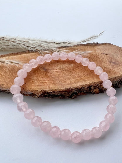 Bracciale di Quarzo Rosa a Sfere: Eleganza in Diverse Misure