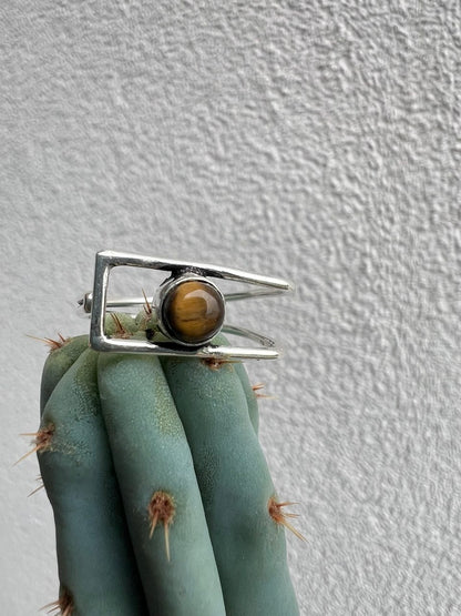Anello Minimalist con Pietre Naturali – Finitura Argento 925 – Misura Regolabile