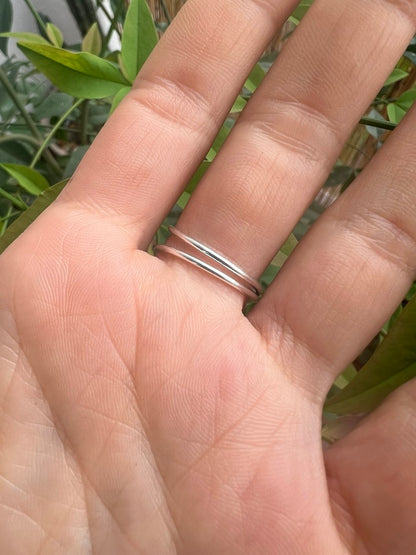 Anello Minimalist con Pietre Naturali – Finitura Argento 925 – Misura Regolabile