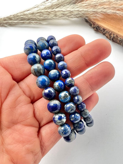 Bracciale di Lapislazzuli a Sfere: Eleganza in Diverse Misure