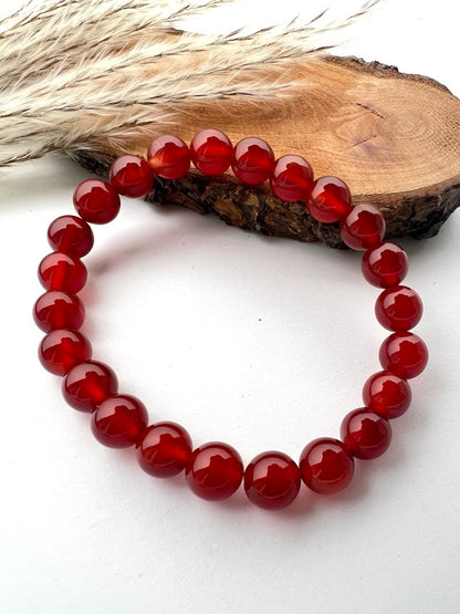 Bracciale di Agata Corniola a Sfere: Eleganza in diverse sfumature 0.8mm