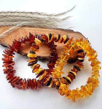 Bracciale di Ambra cips: Eleganza in Diverse Tonalità