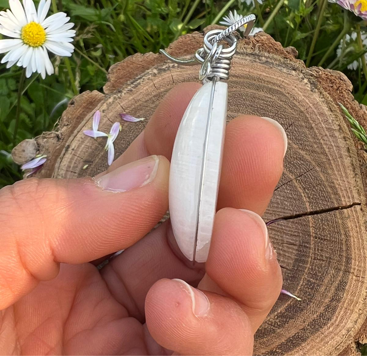Collana con Pietra Luna Raimbow - Labradorite bianca indiana