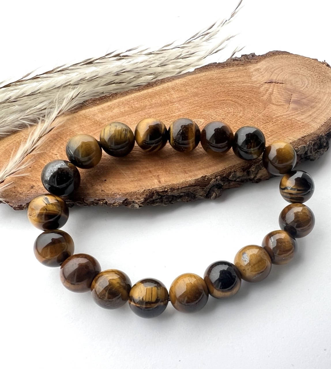 Bracciale di Occhio di tigre a Sfere: Eleganza in Diverse Misure