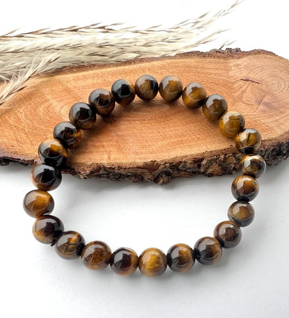 Bracciale di Occhio di tigre a Sfere: Eleganza in Diverse Misure