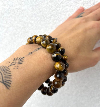 Bracciale di Occhio di tigre a Sfere: Eleganza in Diverse Misure