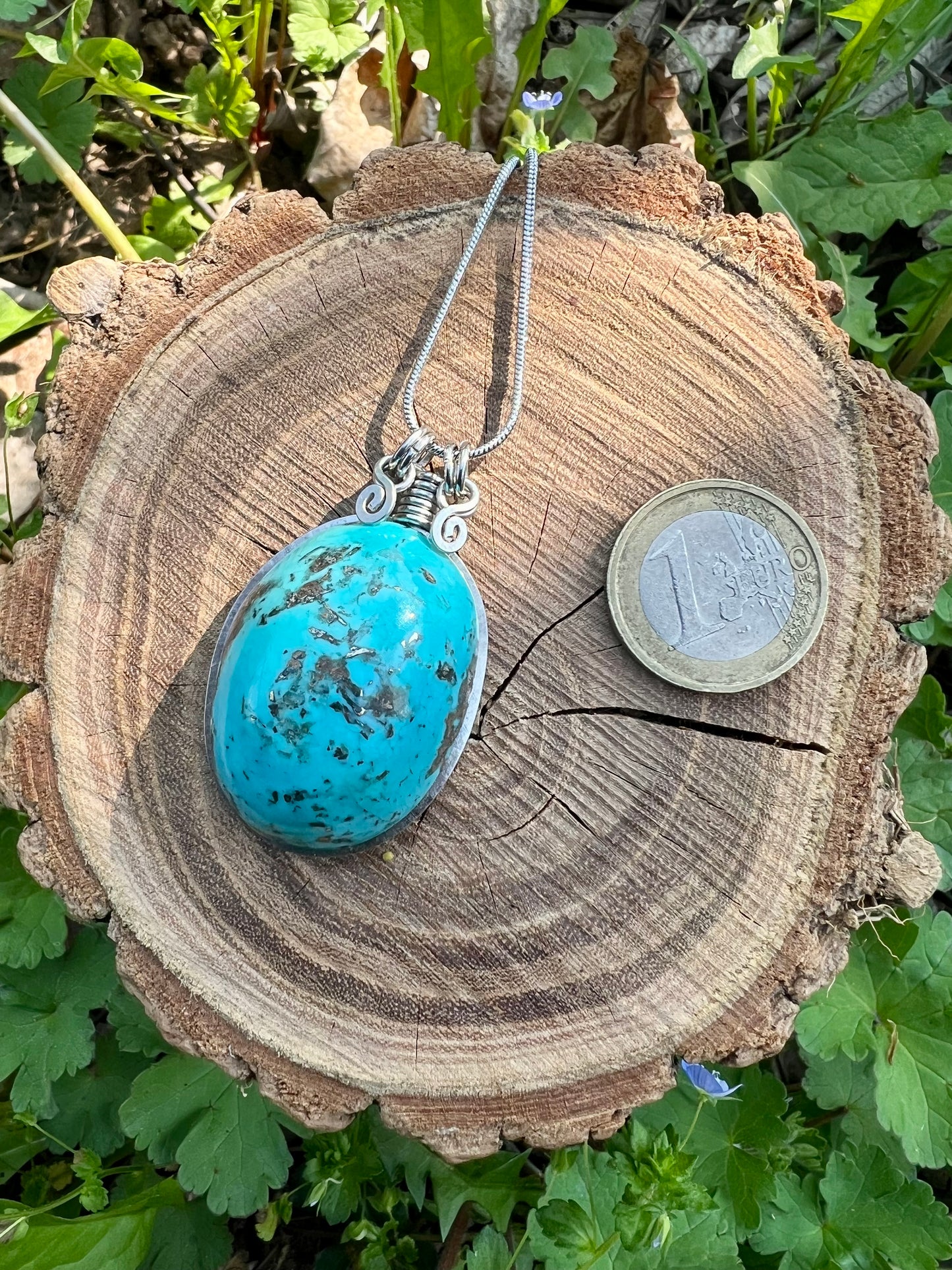 Collana con ciondolo di Turchese reale