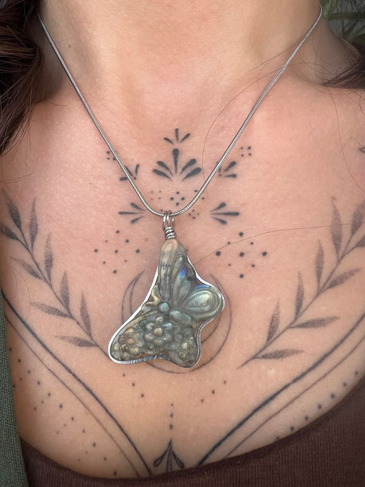 Pendente Farfalla in Labradorite Naturale