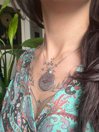 Collana di Agata muschiata indonesiana - Giardino incantato
