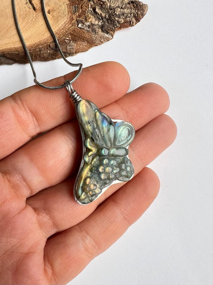 Pendente Farfalla in Labradorite Naturale