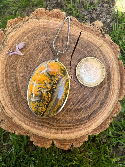 Collana con Diaspro BumbleBee dall' Indonesia - Diaspro Calabrone