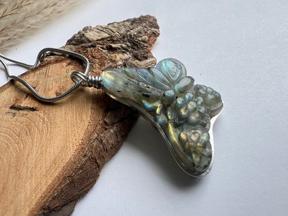 Pendente Farfalla in Labradorite Naturale