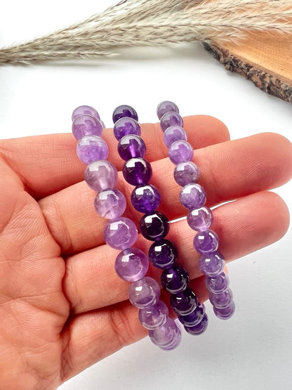 Bracciale di Ametista a Sfere: Eleganza in Diverse Misure
