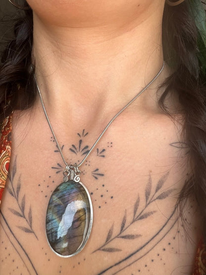 Collana in Labradorite arcobaleno