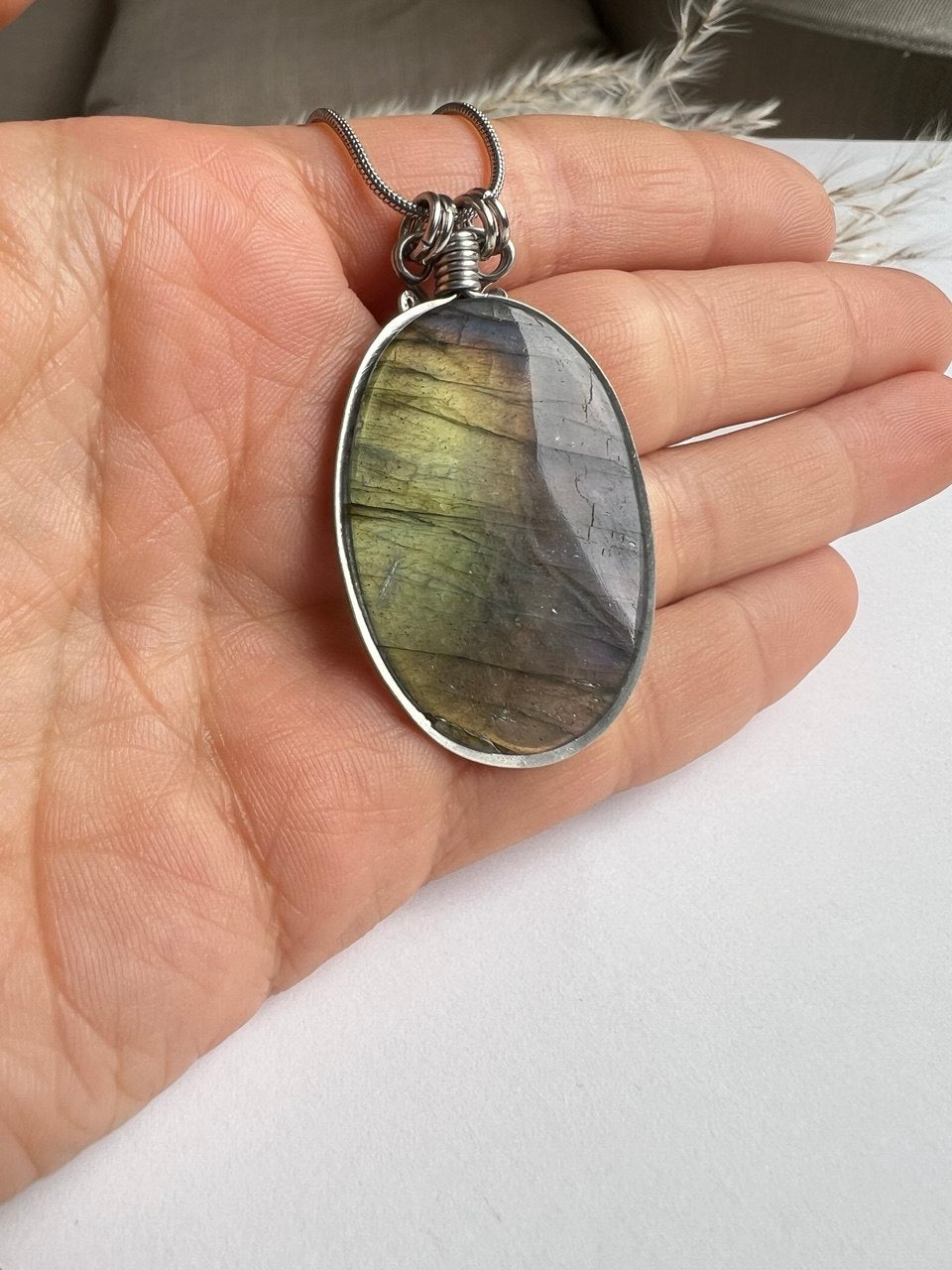 Collana in Labradorite arcobaleno