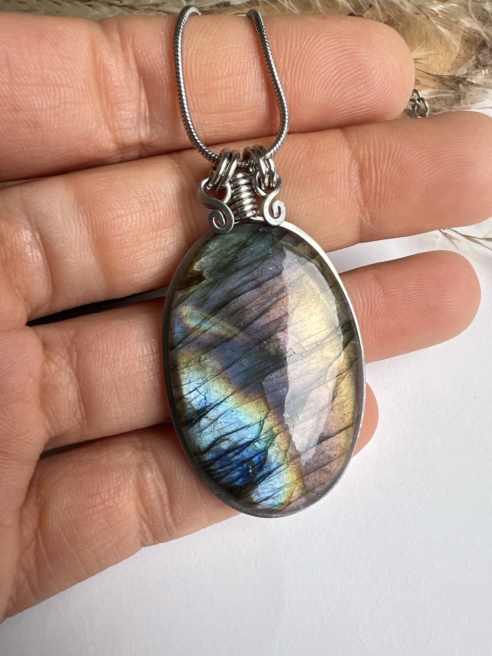 Collana in Labradorite arcobaleno
