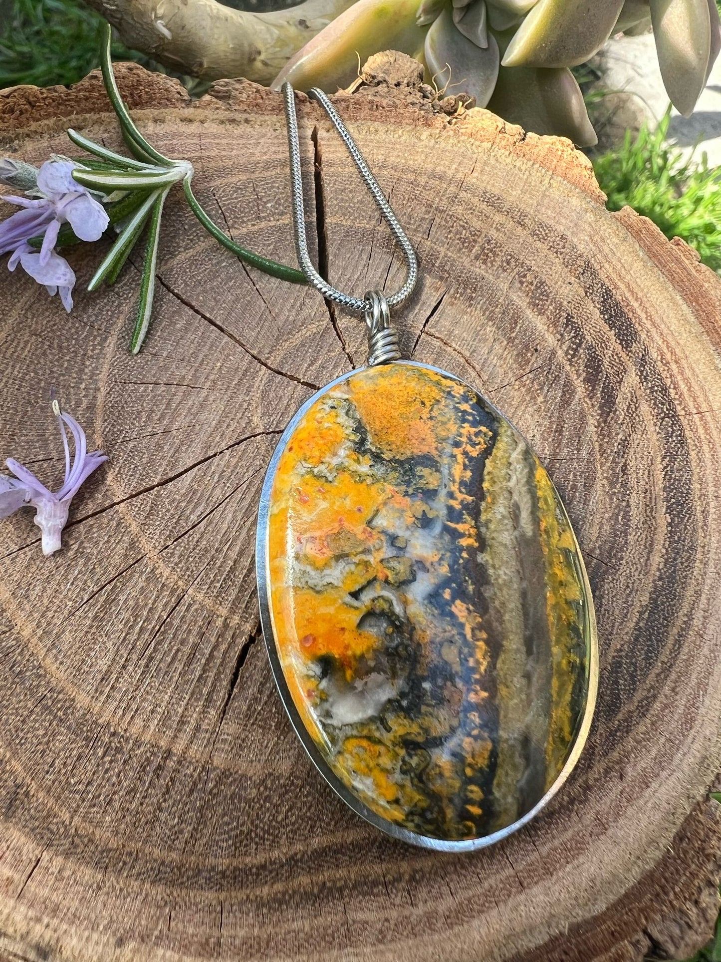 Collana con Diaspro BumbleBee dall' Indonesia - Diaspro Calabrone