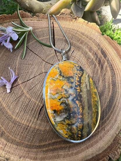 Collana con Diaspro BumbleBee dall' Indonesia - Diaspro Calabrone
