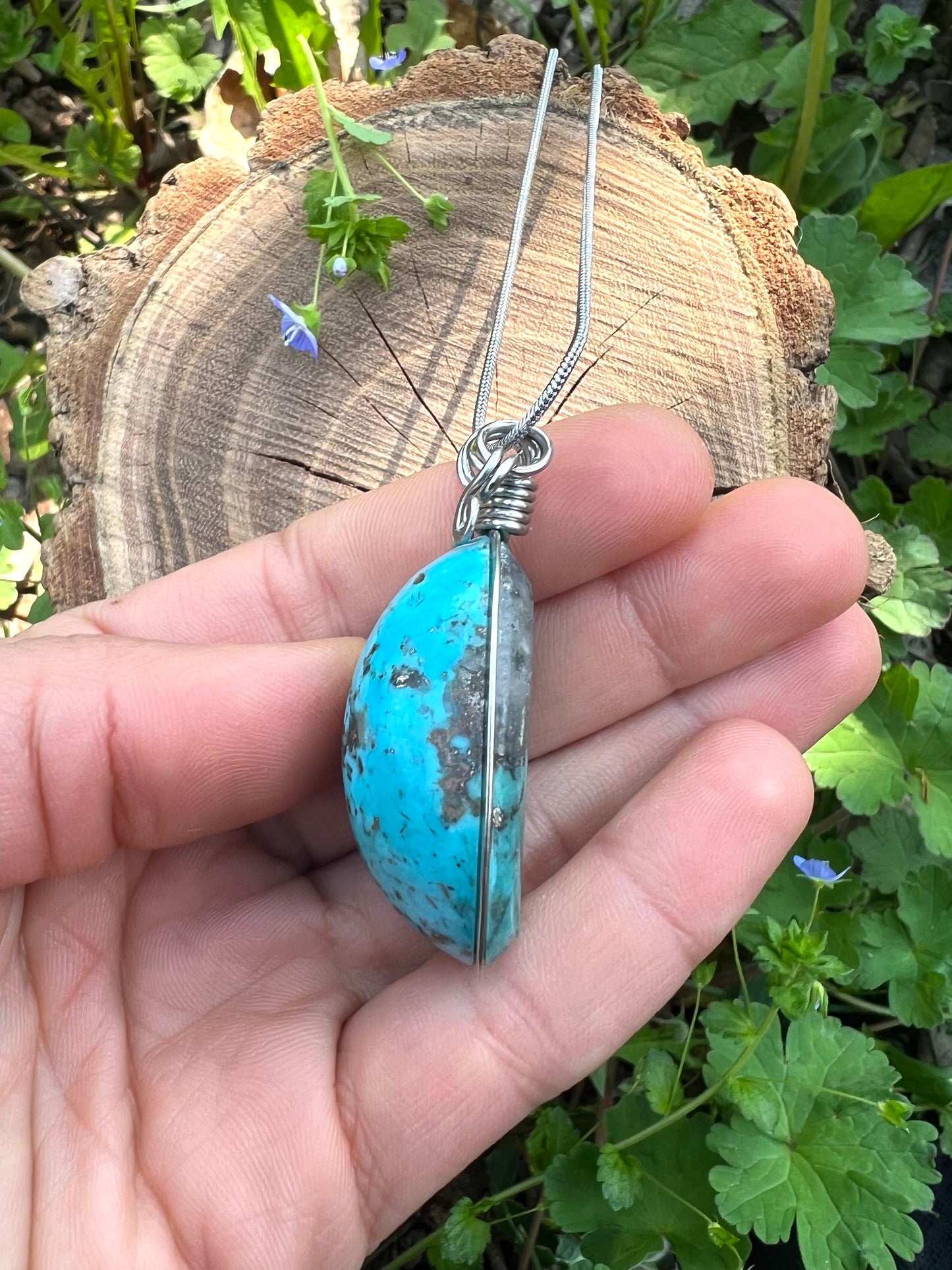 Collana con ciondolo di Turchese reale