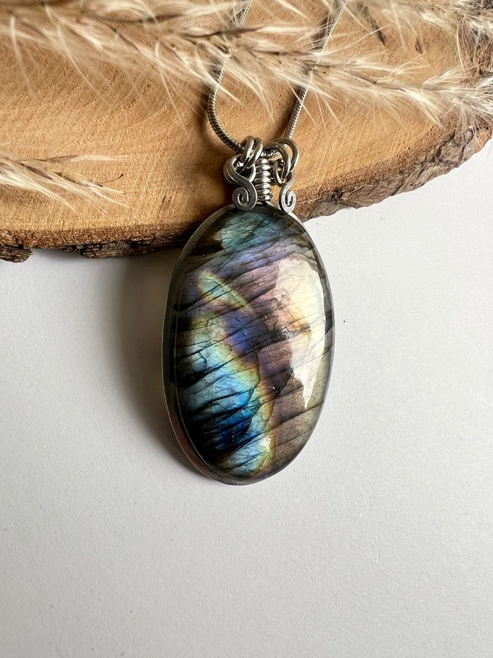 Collana in Labradorite arcobaleno