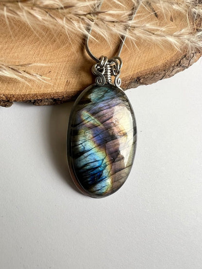 Collana in Labradorite arcobaleno